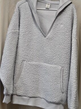 PINK Victoria's Secret Light Gray Sherpa Hoodie
